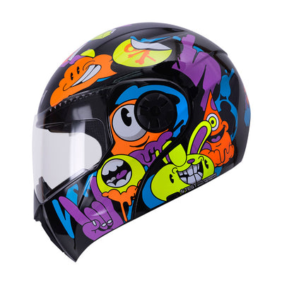 CASCO ICH ICH-3110S CRAZY RAIN MATE NEGRO NARANJA