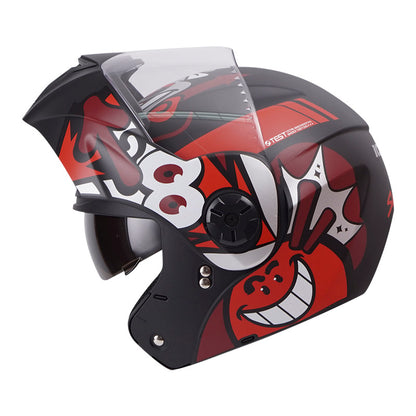 CASCO ICH ICH-3110S SMILE MATE NEGRO ROJO