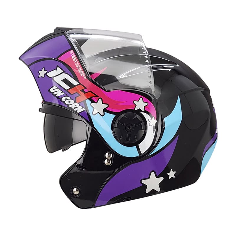 CASCO ICH ICH-3110S UNICORN NEGRO MORADO NEON