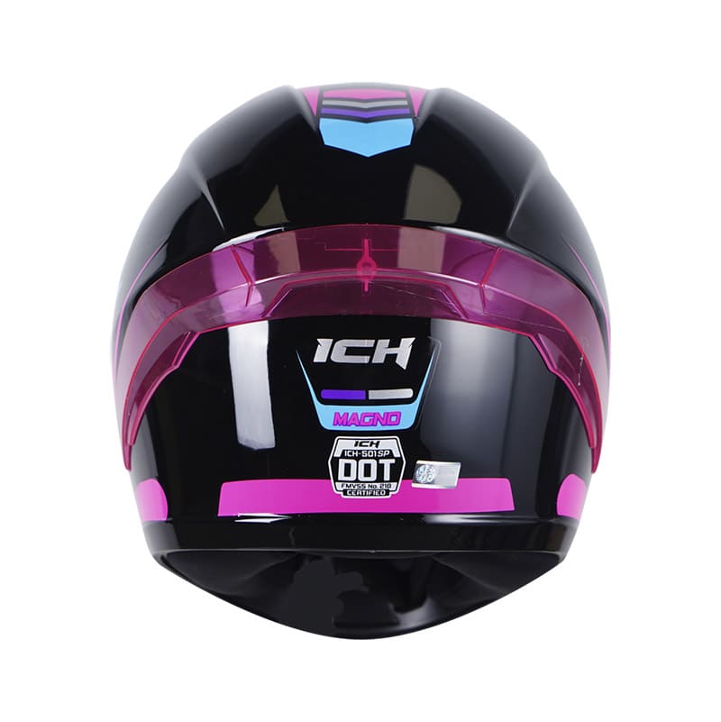 CASCO ICH-501SP MAGNO NEGRO FUCSIA VISOR HUMO