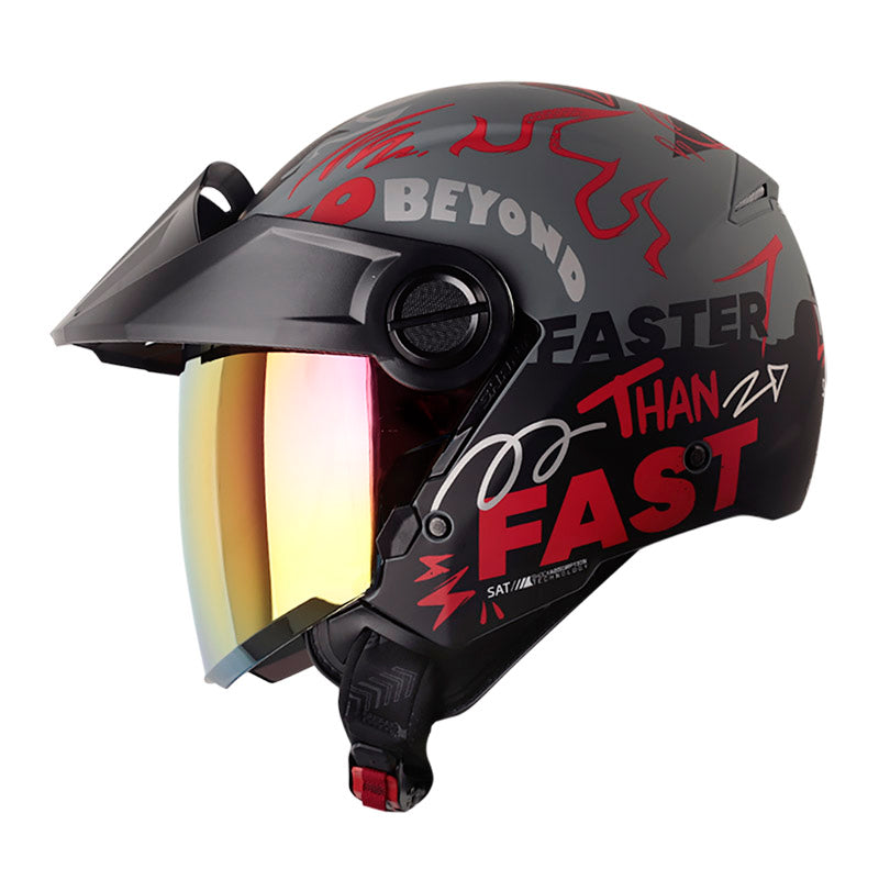 CASCO SHAFT SH-212 ROCK YOU MATE GRIS OSCURO PLATA IRIDIUM