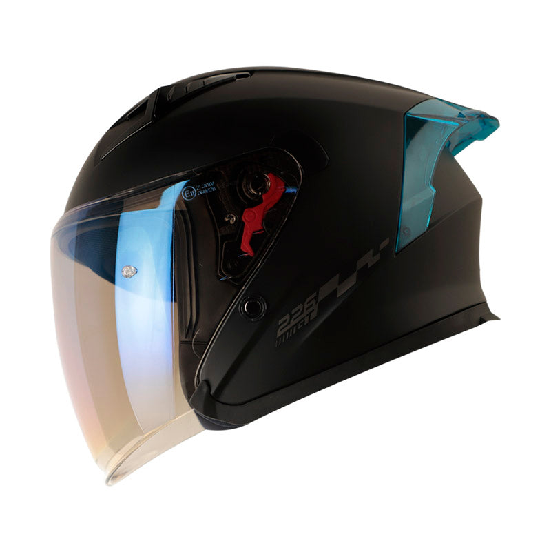 CASCO SHAFT SH-226GT SOLID MATE NEGRO NEGRO7 VISOR AZUL