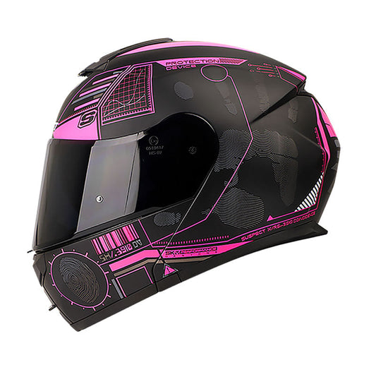 CASCO SHAFT SH-3910DV SUSPECT MATE NEGRO FUCSIA VISOR HUMO