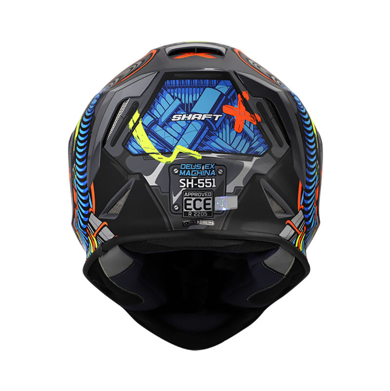 CASCO SHAFT SH 551 DEUS EX MACHINA MATE GRIS AZUL American Motos