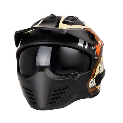 CASCO SHAFT SH-225 FIGHTER MATE CAFE NARANJA NEON VISOR HUMO