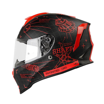 CASCO SHAFT SH-551 BLUEPRINT MATE NEGRO ROJO