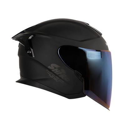 CASCO SHAFT SH-240DV PRO SOLID MATE NEGRO VISOR IRIDUM AZUL