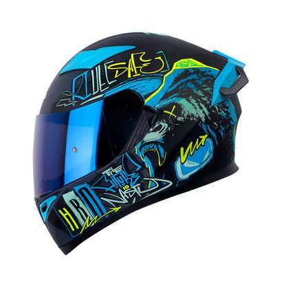 CASCO HRO HRO-514DV GRUNGE MATE AZUL AZUL VISOR IRIDIUM