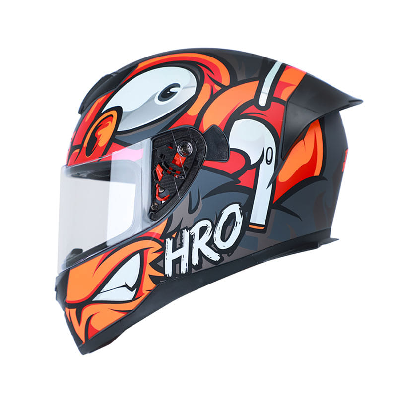 CASCO HRO HRO-511 FUNKY MONK MATE GRIS NARANJA NEON