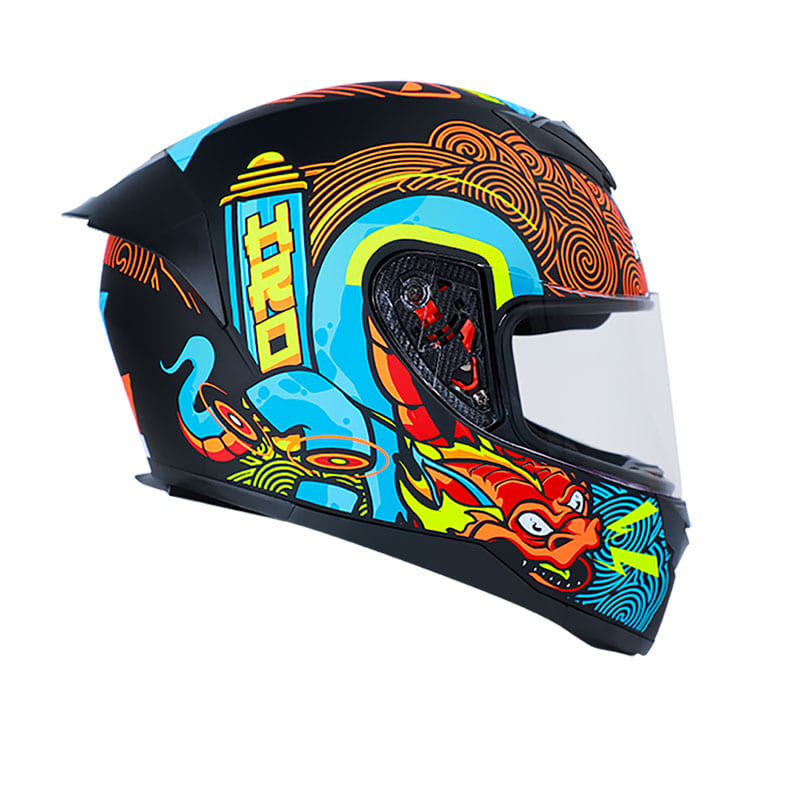 CASCO HRO HRO-511 ORIENTAL MATE NEGRO AMARILLO NEON