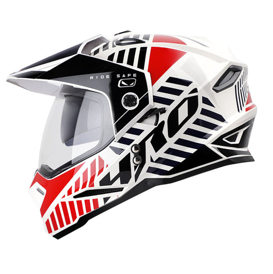 CASCO HRO HRO-MX330DV BARS BLANCO ROJO