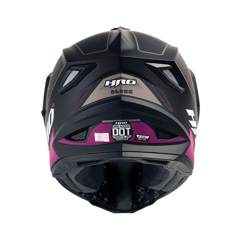 CASCO HRO HRO-MX330DV BLOUK MATE NEGRO MORADO NEON