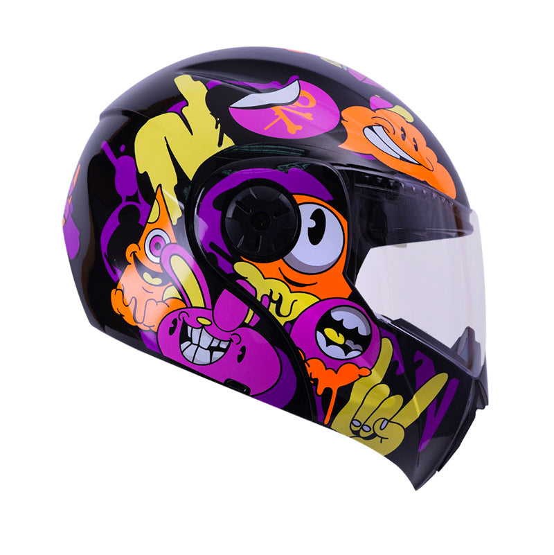 CASCO ICH ICH-3110S CRAZY RAIN MATE NEGRO NARANJA