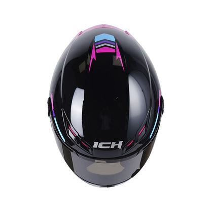 CASCO ICH-501SP MAGNO NEGRO FUCSIA VISOR HUMO