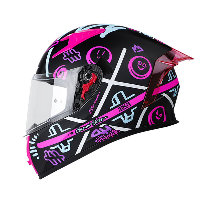 CASCO SHAFT SH-526SP TRIQUI EVO MATE NEGRO FUCSIA NEON