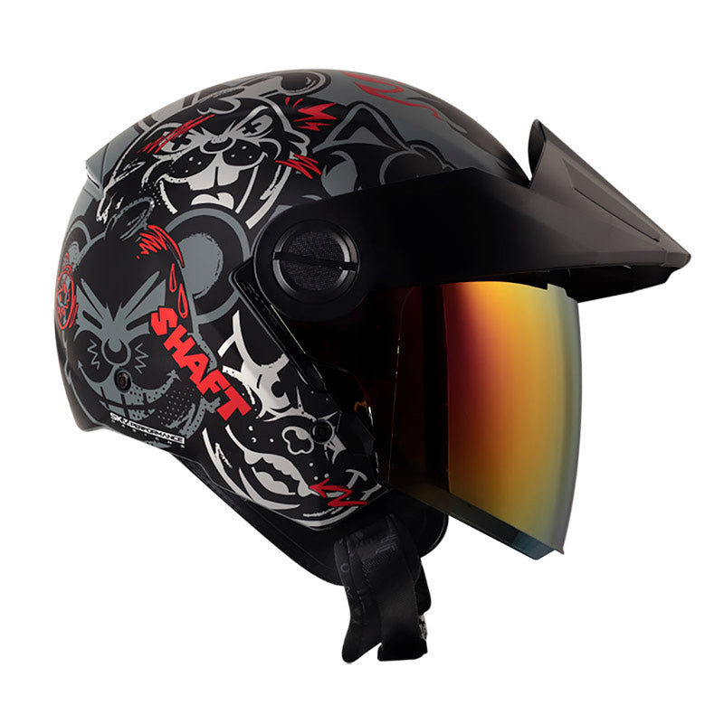 CASCO SHAFT SH-212 ROCK YOU MATE GRIS OSCURO PLATA IRIDIUM