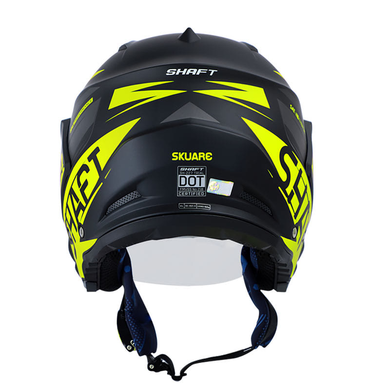 CASCO SHAFT SH-227 SKUARE MATE NEGRO AMARILLO NEON