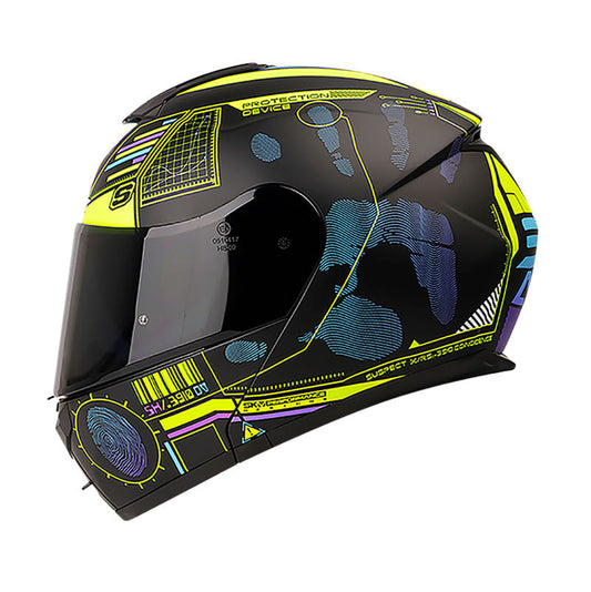 CASCO SHAFT SH-3910DV SUSPECT MATE NEGRO AMARILLO VISOR HUMO