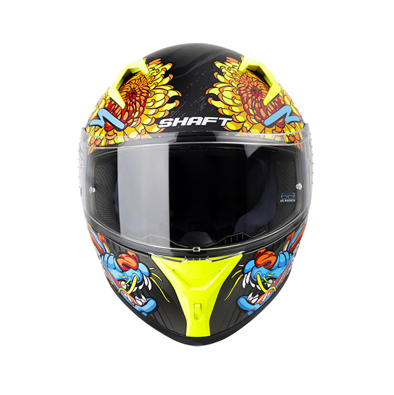 CASCO SHAFT SH-526SP DRAKON MATE NEGRO AMARILLO NEON