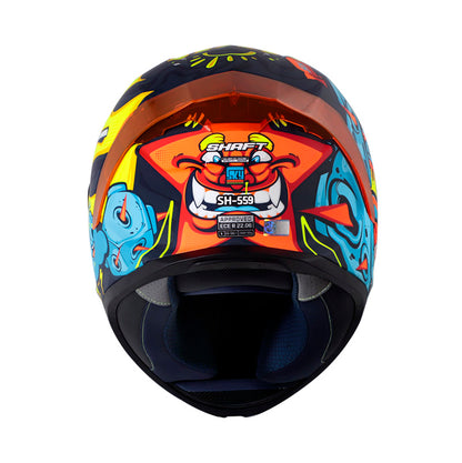 CASCO SHAFT SH-559 SKY MATE AZUL OSCURO AZUL VISOR IRIDIUM