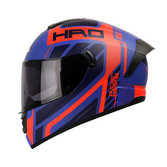 CASCO HRO HRO-518DV CREMER MATE AZUL NARANJA NEON VISOR HUMO