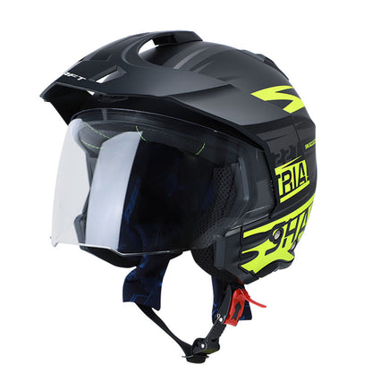 CASCO SHAFT SH-227 SKUARE MATE NEGRO AMARILLO NEON