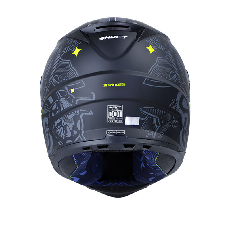 CASCO SHAFT SH-502 BLACKWORK MATE NEGRO AMARILLO NEON