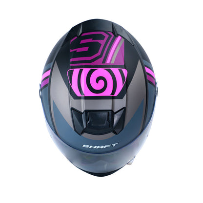 CASCO SHAFT SH-502 POLOYI MATE NEGRO FUCSIA NEON