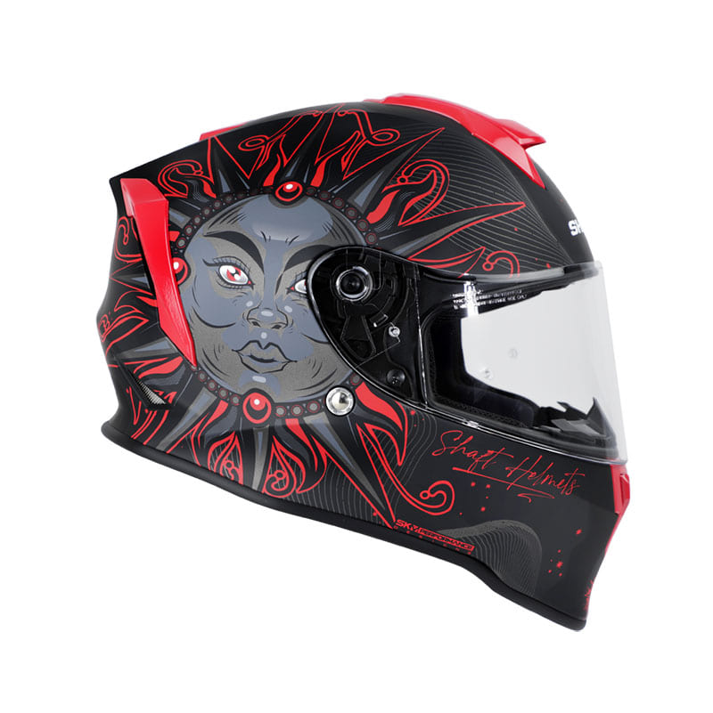 CASCO SHAFT SH-551 SUN AND MOON MATE NEGRO ROJO