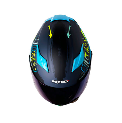 CASCO HRO HRO-514DV GRUNGE MATE AZUL AZUL VISOR IRIDIUM