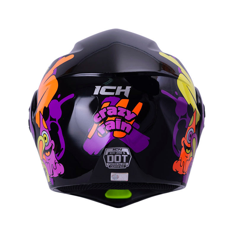 CASCO ICH ICH-3110S CRAZY RAIN MATE NEGRO NARANJA