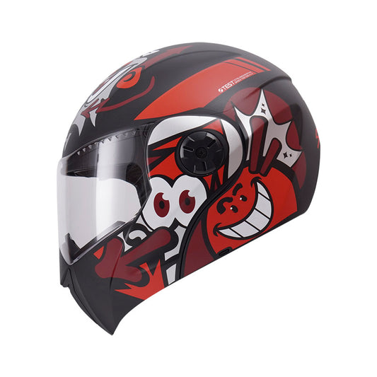 CASCO ICH ICH-3110S SMILE MATE NEGRO ROJO