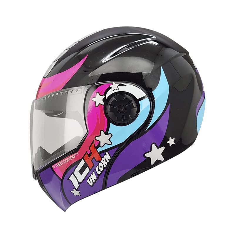 CASCO ICH ICH-3110S UNICORN NEGRO MORADO NEON