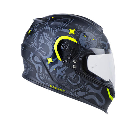 CASCO SHAFT SH-502 BLACKWORK MATE NEGRO AMARILLO NEON