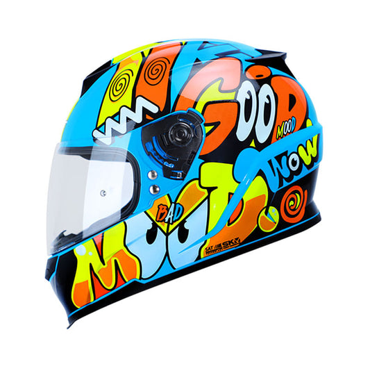 CASCO SHAFT SH-502 LAZY AZUL AMARILLO NEON