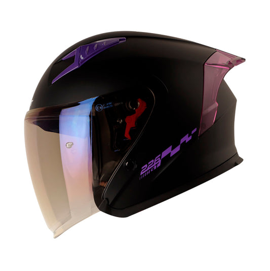 CASCO SHAFT SH-226GT SOLID MATE NEGRO MORADO VISOR MORADO