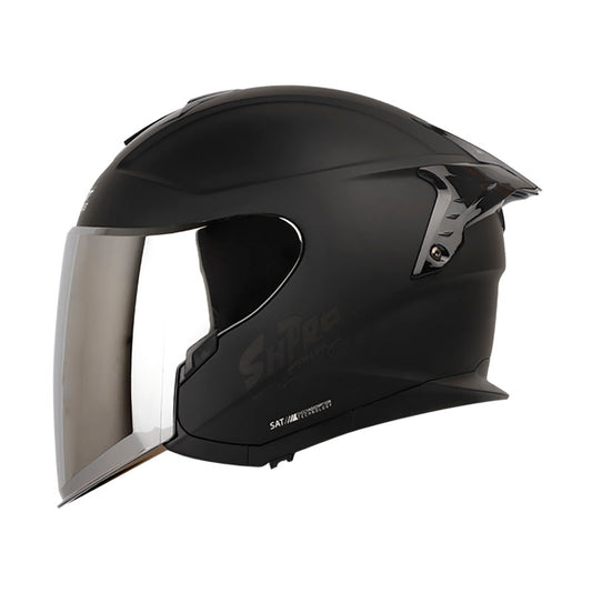 CASCO SHAFT SH-240DV PRO SOLID MATE NEGRO VISOR PLATA