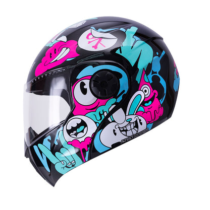 CASCO ICH ICH-3110S CRAZY RAIN NEGRO FUCSIA