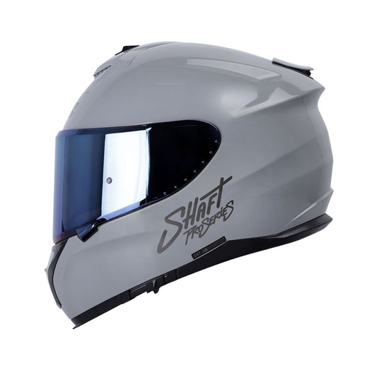 CASCO SHAFT SH-610DV PRO SOLID GRIS NEGRO VISOR IRIDIUM AZUL