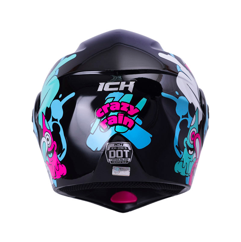 CASCO ICH ICH-3110S CRAZY RAIN NEGRO FUCSIA