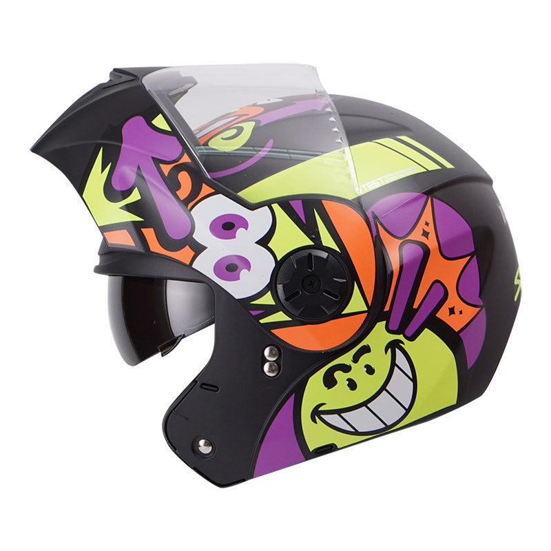 CASCO ICH ICH-3110S SMILE MATE NEGRO AMARILLO NEON