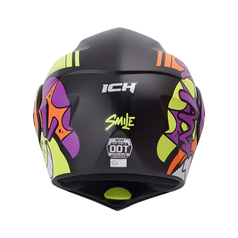 CASCO ICH ICH-3110S SMILE MATE NEGRO AMARILLO NEON