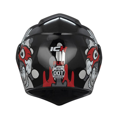 CASCO ICH ICH-3110S FUN NEGRO ROJO