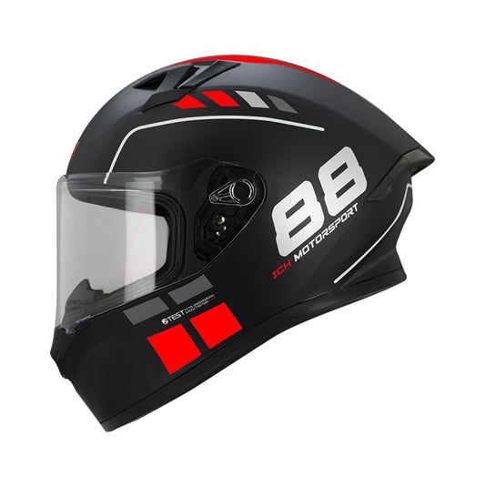 CASCO ICH ICH-503SP STRIKE MATE NEGRO ROJO