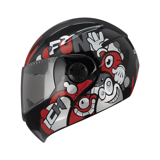 CASCO ICH ICH-3110S FUN NEGRO ROJO