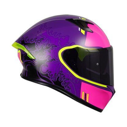 CASCO HRO HRO-523DV HOKU SAI MATE MORADO FUCSIA VISOR HUMO