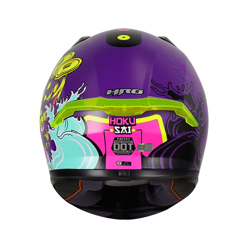 CASCO HRO HRO-523DV HOKU SAI MATE MORADO FUCSIA VISOR HUMO