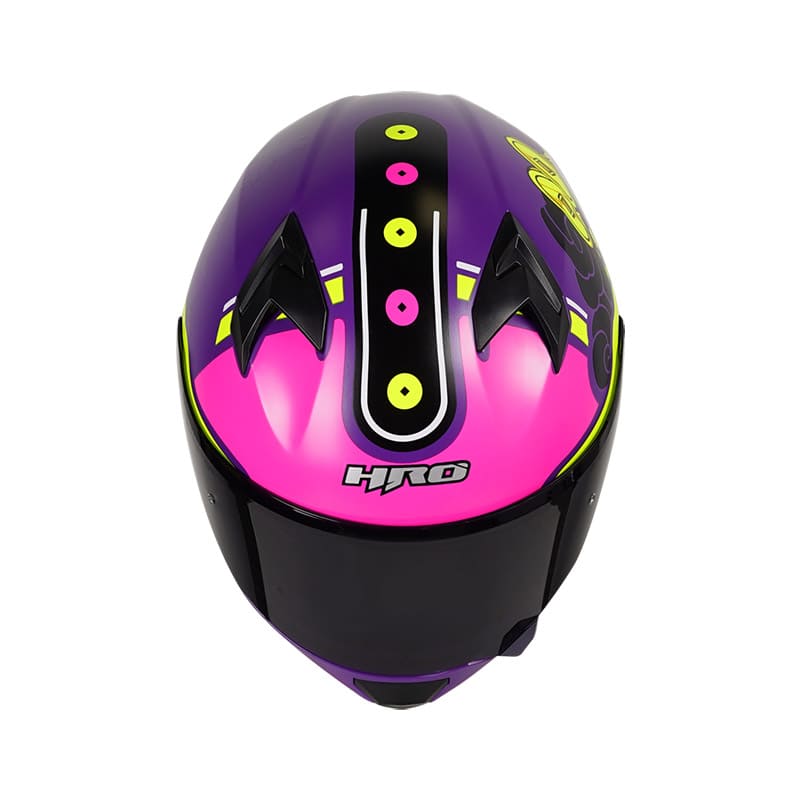 CASCO HRO HRO-523DV HOKU SAI MATE MORADO FUCSIA VISOR HUMO