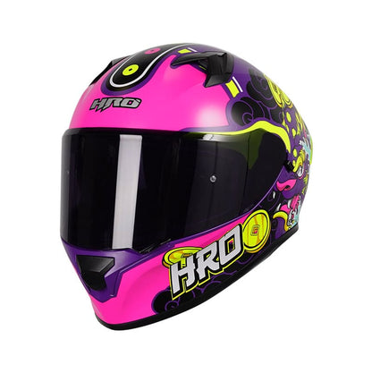 CASCO HRO HRO-523DV HOKU SAI MATE MORADO FUCSIA VISOR HUMO