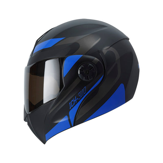 CASCO ICH ICH-3110DV REMAK MATE NEGRO AZUL VISOR HUMO